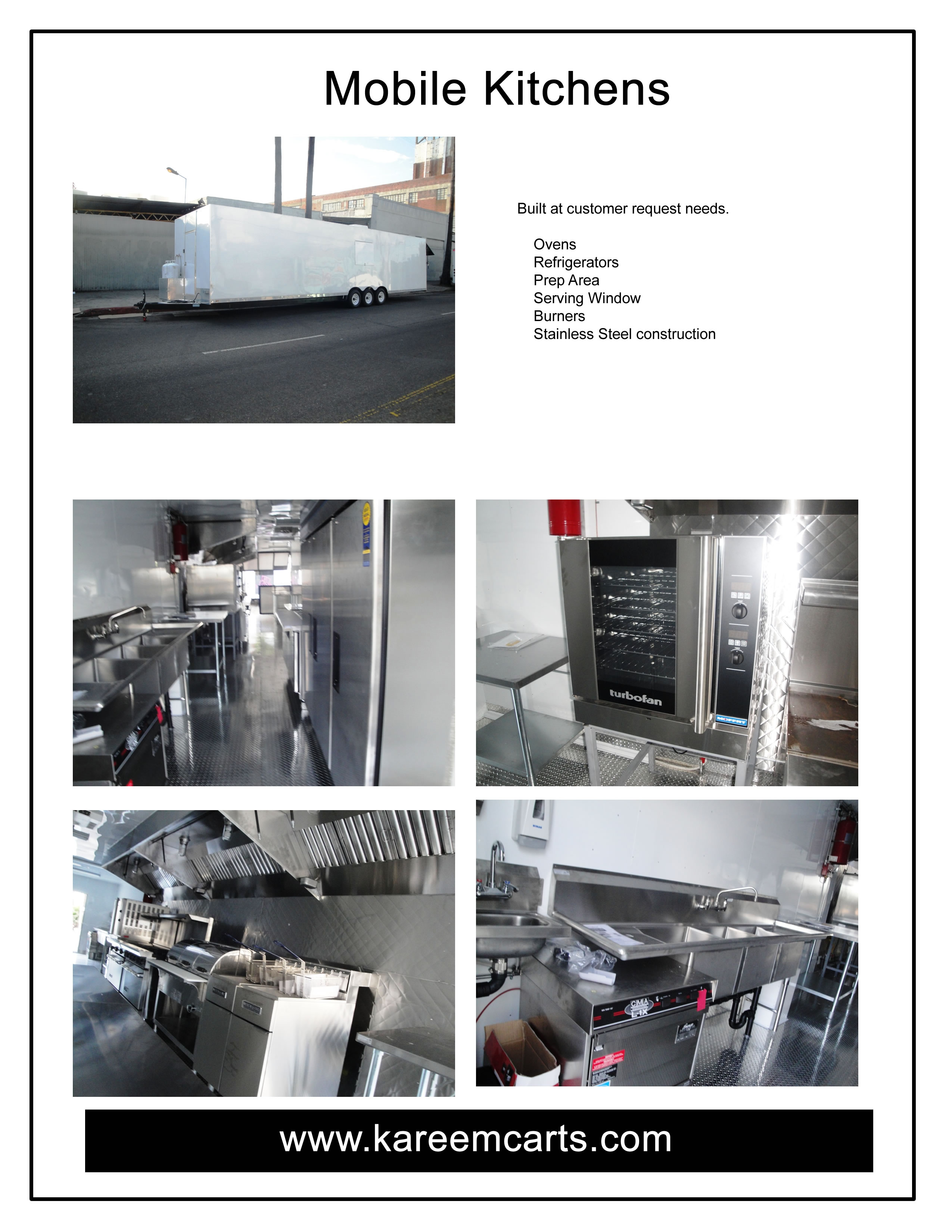mobile kitchens Kareem Carts Commissary & Manufacturing, Co.
