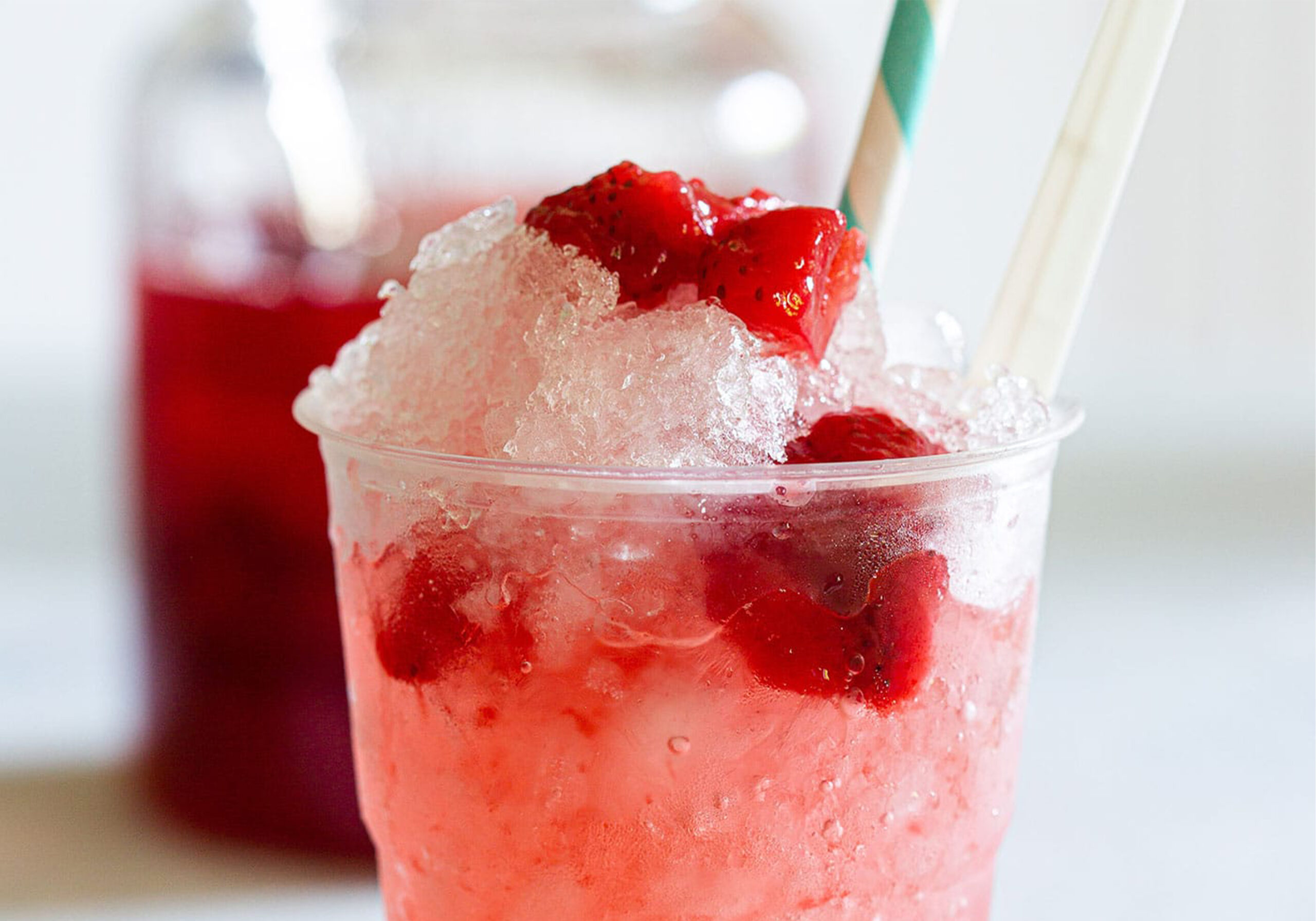 Snow cone. Shaved ice Trailer Cart with soda bin